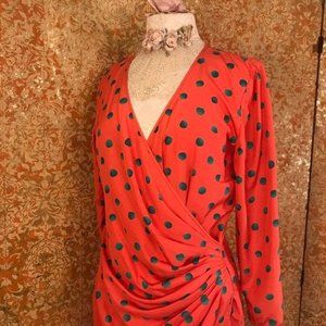 80s Vintage Ungaro Paralle Pink Silk Wrap Dress S